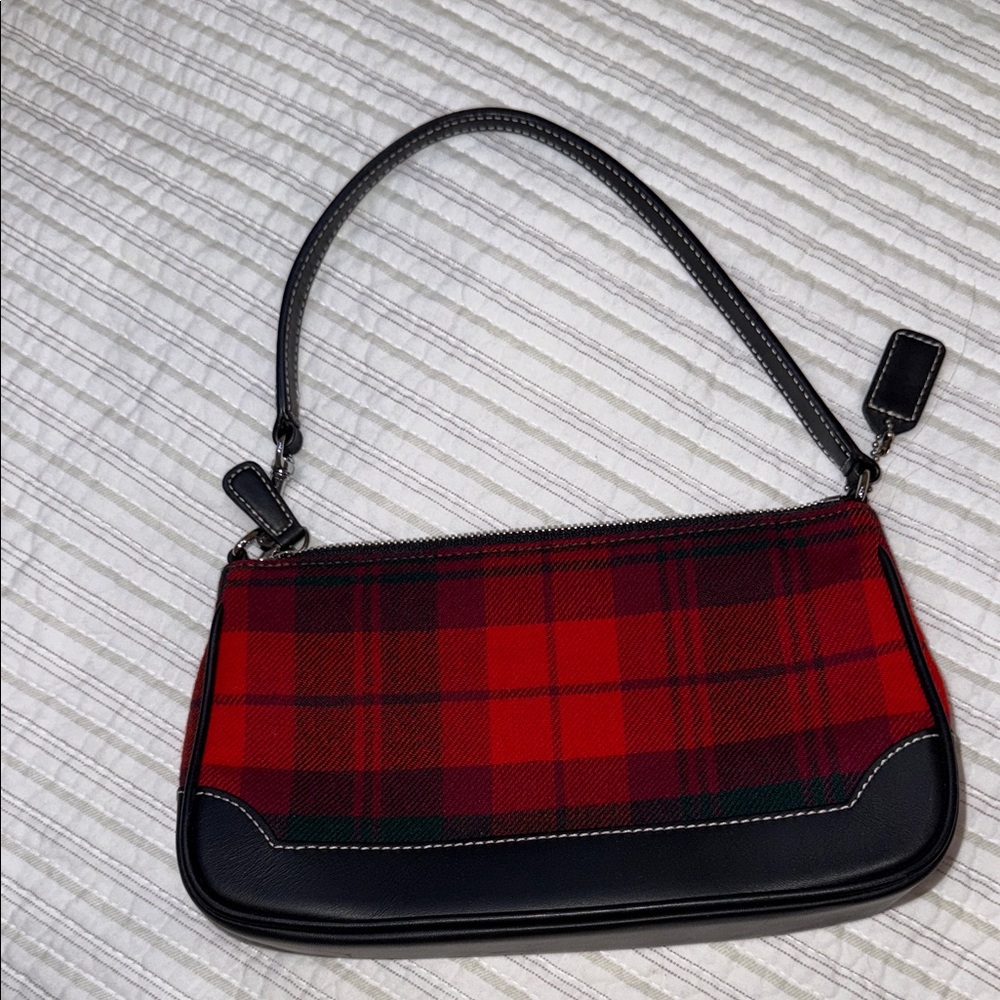 Coach Plaid Red and Black Bag